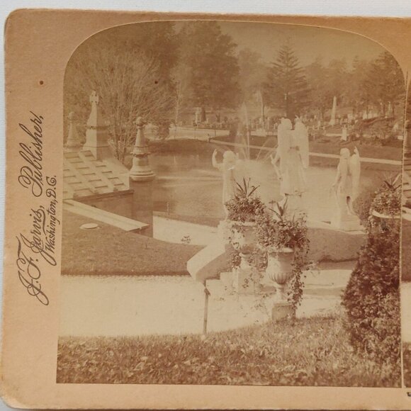 ANTIQUE STEREOGRAPH CARD Greenwood Cemetery, Brooklyn, New York, U.S.A. - Picture 2 of 5